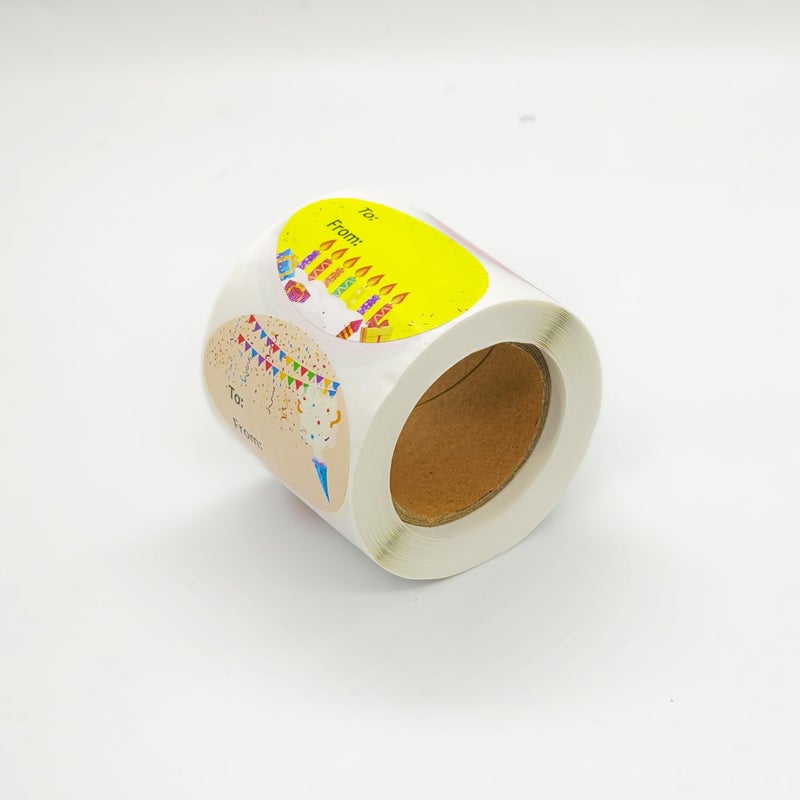 Remarkable Happy Birthday Gift Tag Stickers for Presents 6 Different Unique Cute Designs 1.5 x 2 Inch 300 Adhesive Labels On A Roll for Birthday, Party, Baby Shower Christmas Festival Holiday Decorative Presents - Image 4